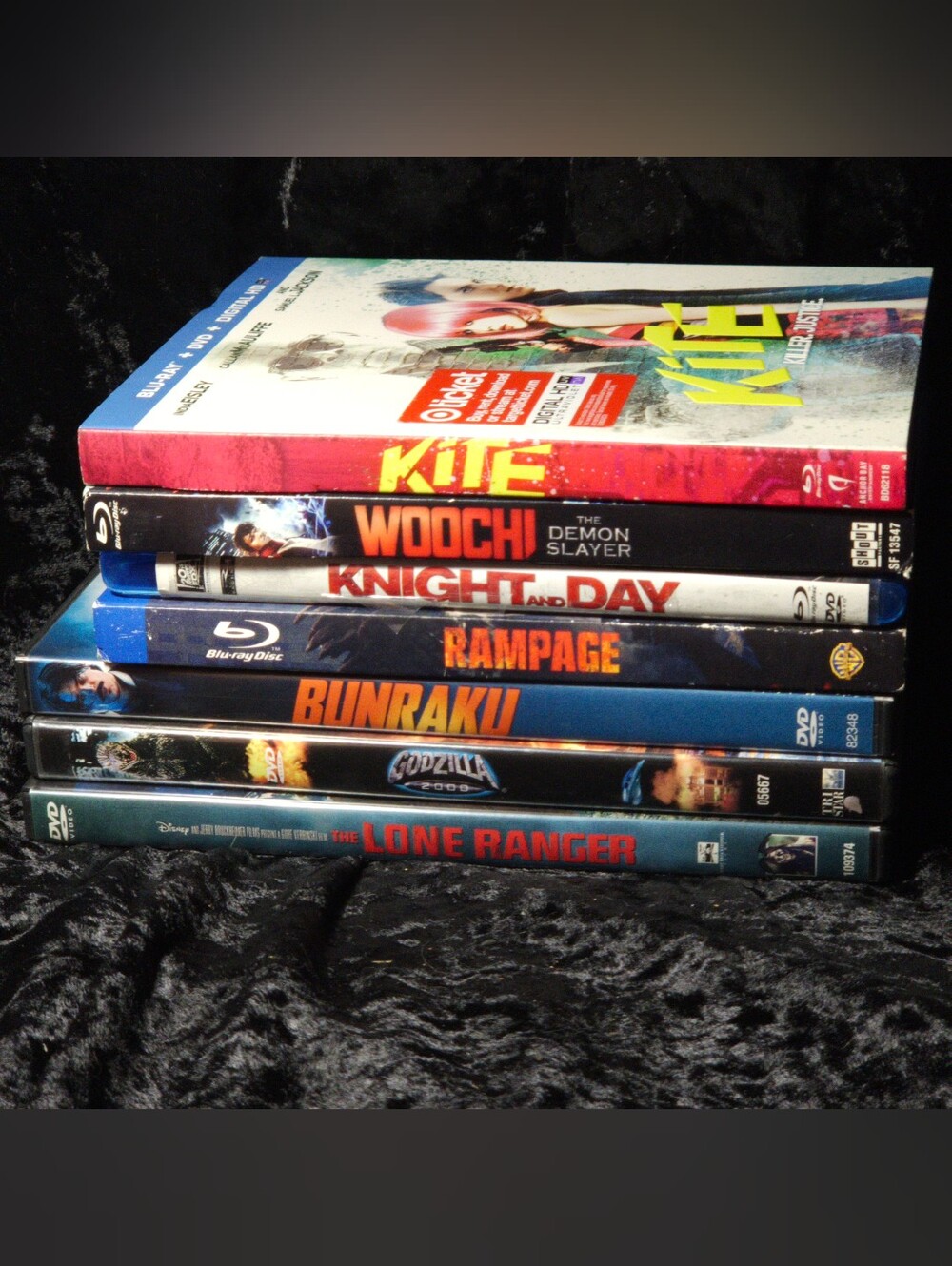 Action Movie Blu-ray DVD Lot Rampage Knight and Day Kite Bunraku Godzilla...